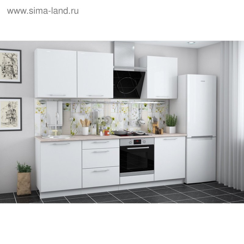 Кухня хофф сити белый глянец