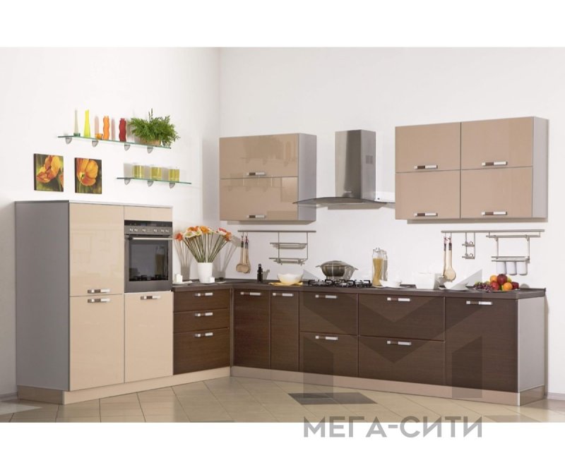 Кухня цвета мокко