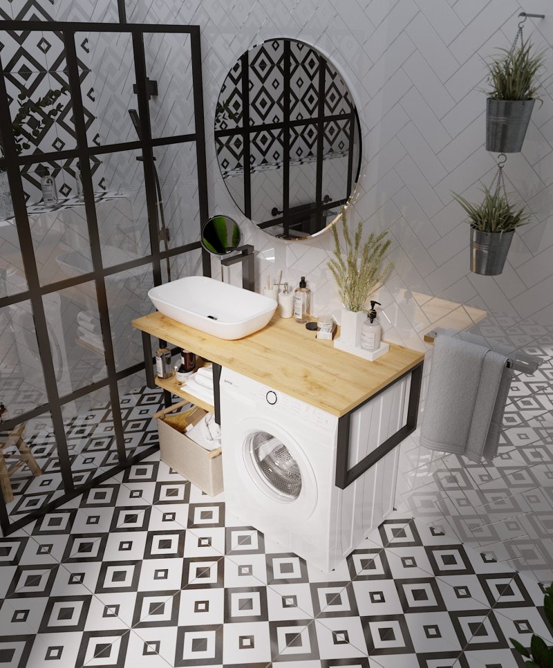 Столешница под стирмашину grunge loft 120 дуб вотан