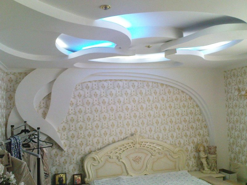 Фигурное потолок из гипсокартона