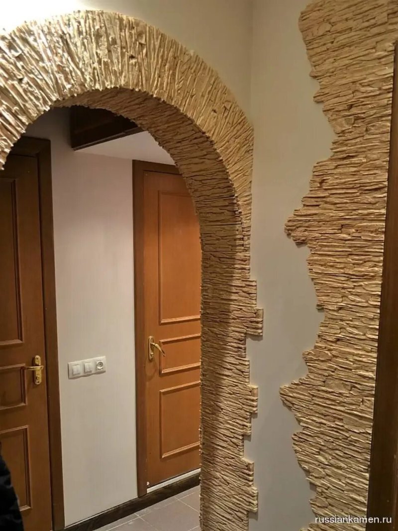 Отделка арки декоративным камнем