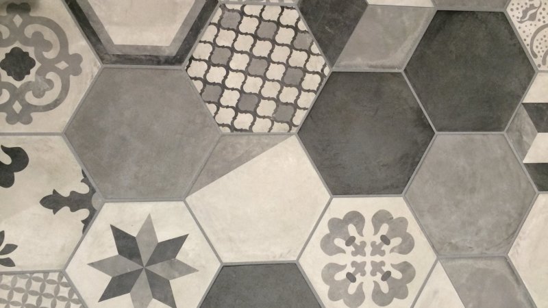 Керамогранит marca corona terra nero esagono