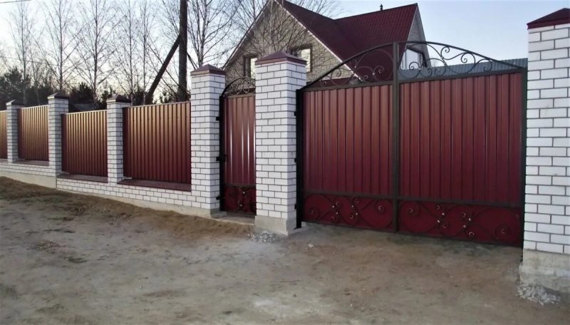 Ворота и калитка из профнастила