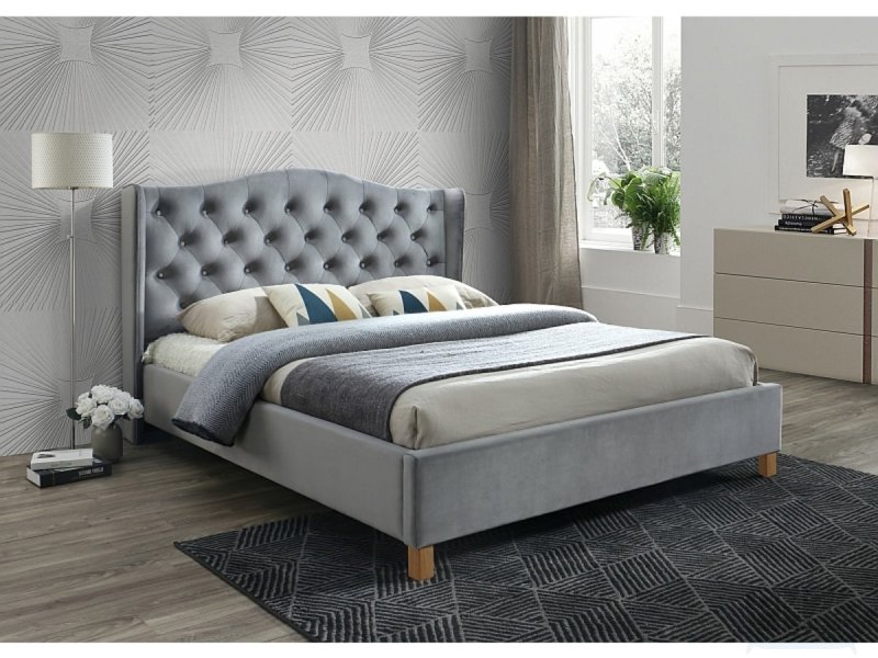 Кровать signal aspen velvet bluvel 14 серый