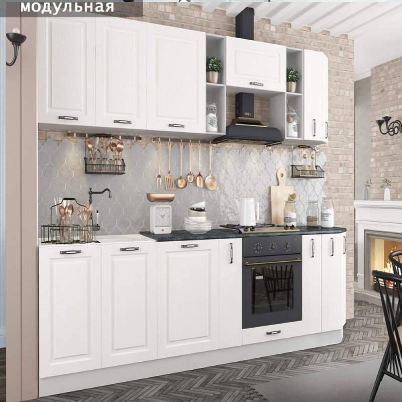 Кухня капри липа белый дсв