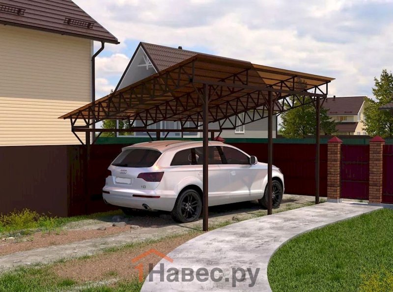 Навес для автомобиля из поликарбоната
