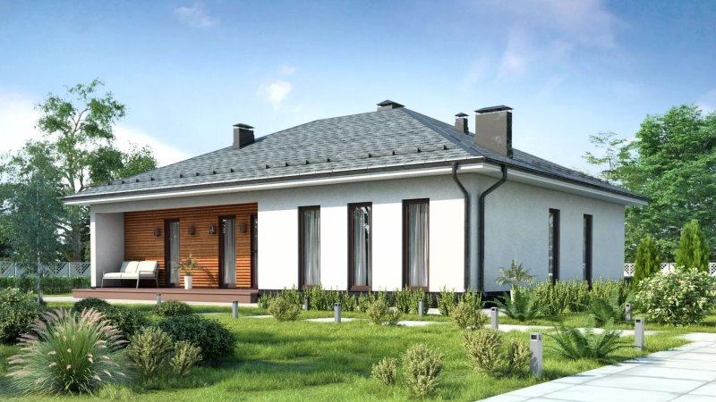 Z 500 проекты одноэтажных домов с террасой
