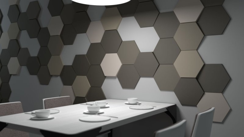 Гипсовые стеновые панели соты hexagon