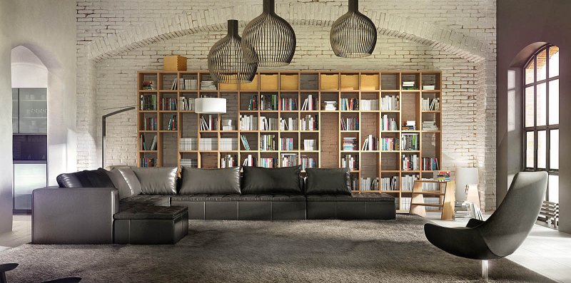 Книжный стеллаж лофт индастриал