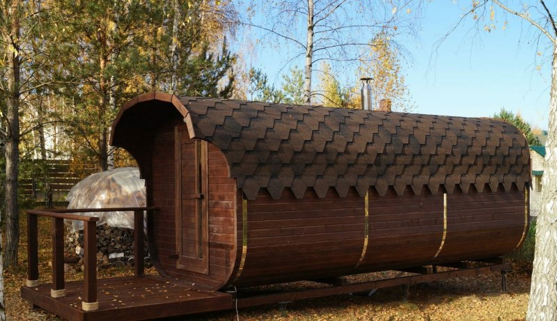 Баня бочка квадро