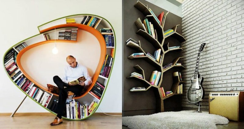 Необычные книжные полки