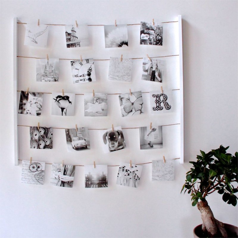 Панно с зажимами для 40 фотографий umbra hangit белое