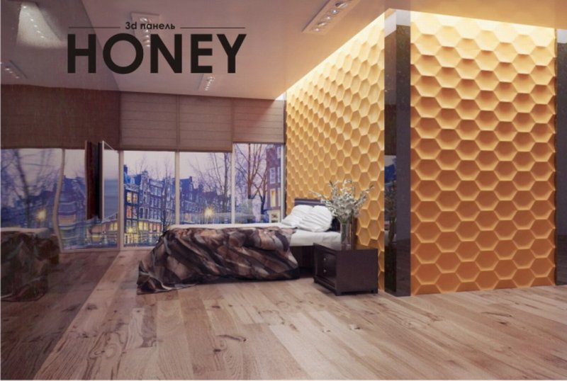 Гипсовые стеновые панели соты hexagon