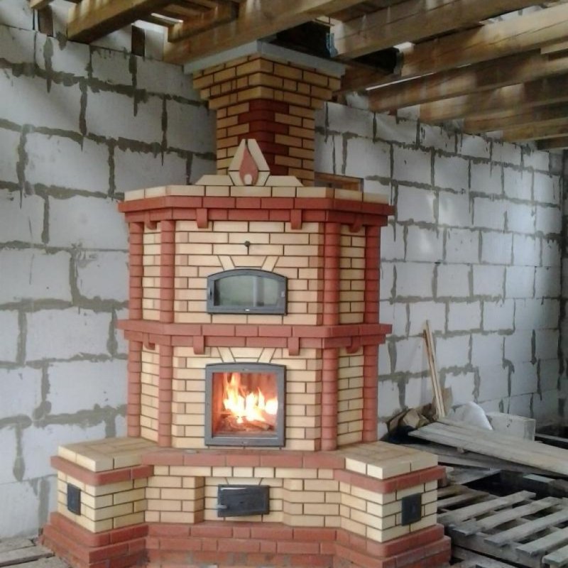 Каминопечь кирпичная