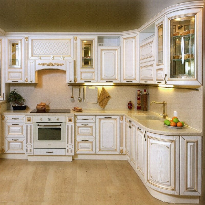 Кухня белая классика