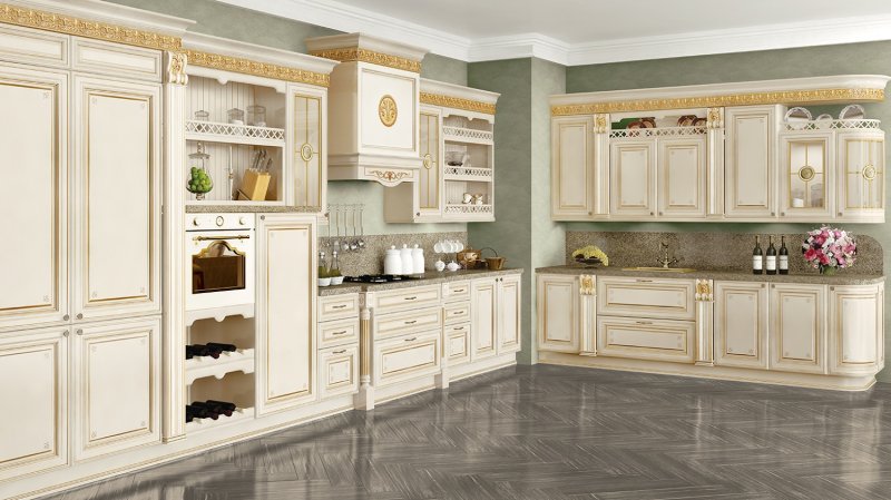 Кухня лукреция слоновая кость