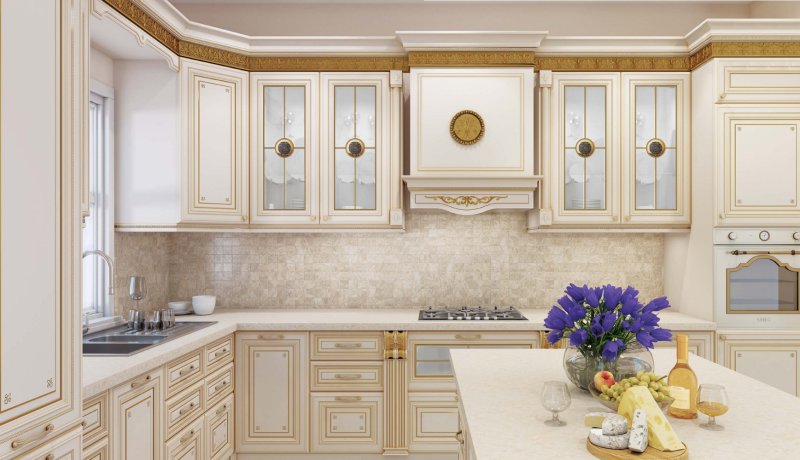 Кухня лукреция слоновая кость