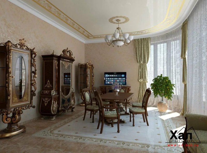 Интерьер дома в классическом стиле очень красивый