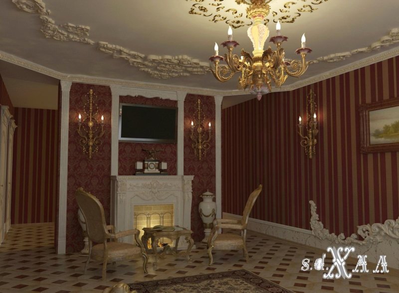 Гостиная ампир барокко