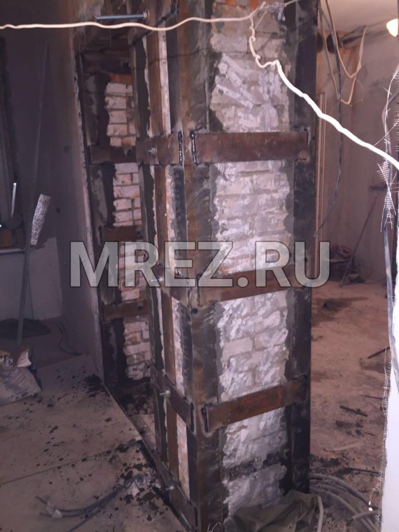 Усиление колонн металлической обоймой