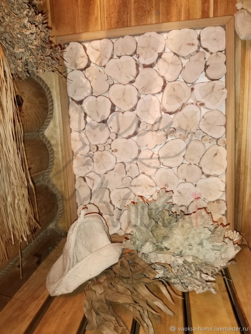 Панно из можжевельника для бани