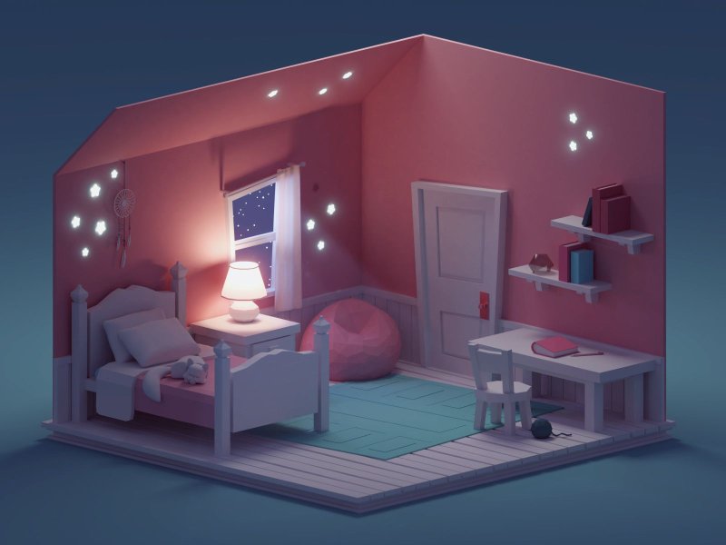 Isometric 3d room блендер