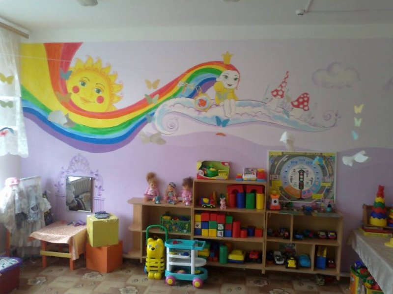 Украсить стену в детском саду