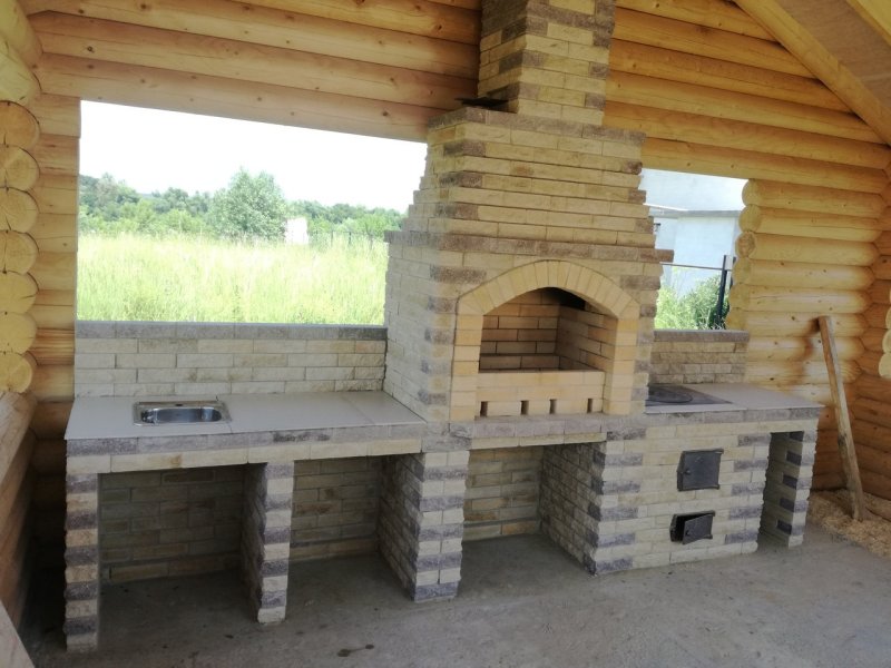 Печи барбекю для беседки из кирпича