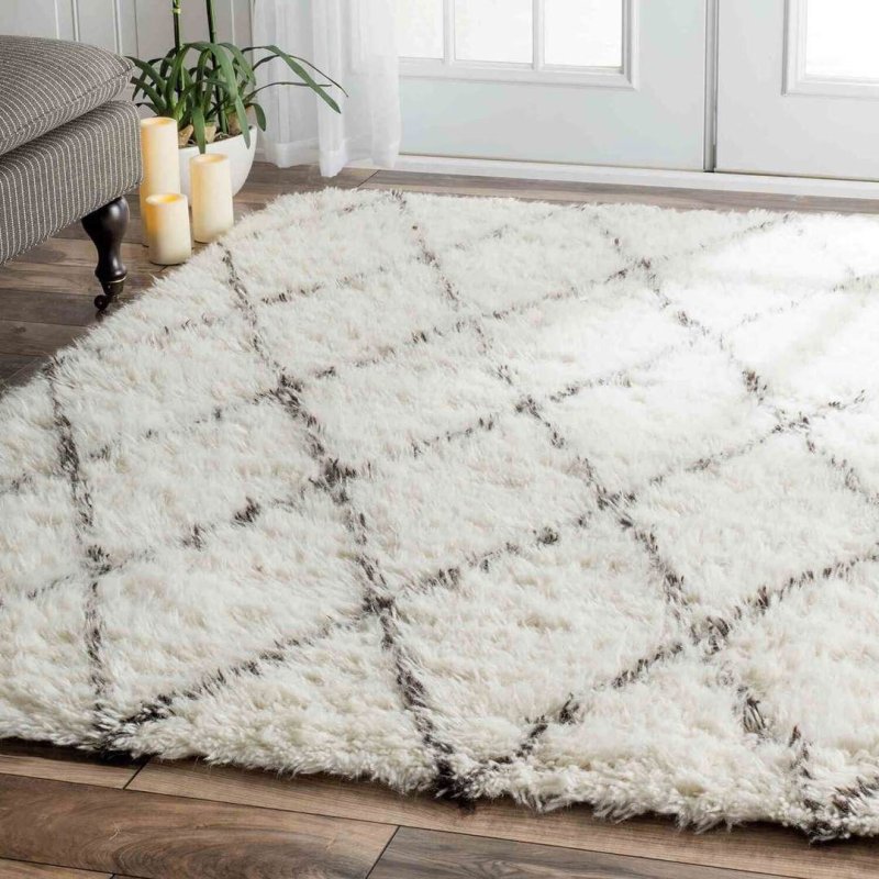 Ковёр luxury shaggy white