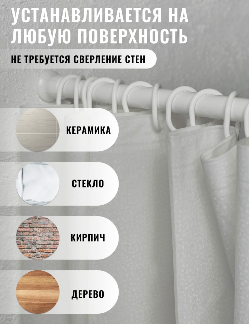 Штора для ванной тканевая
