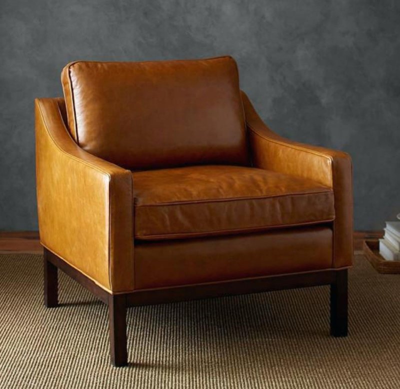 Кресло norbert armchair brown vintage натуральная кожа