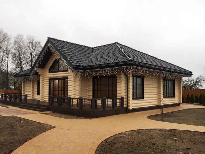 Одноэтажные дома из оцилиндрованного бревна