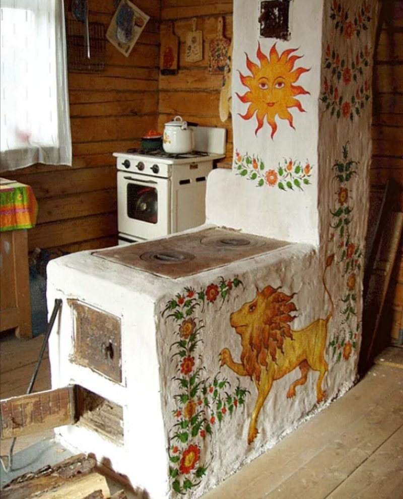 Петриковская роспись печь