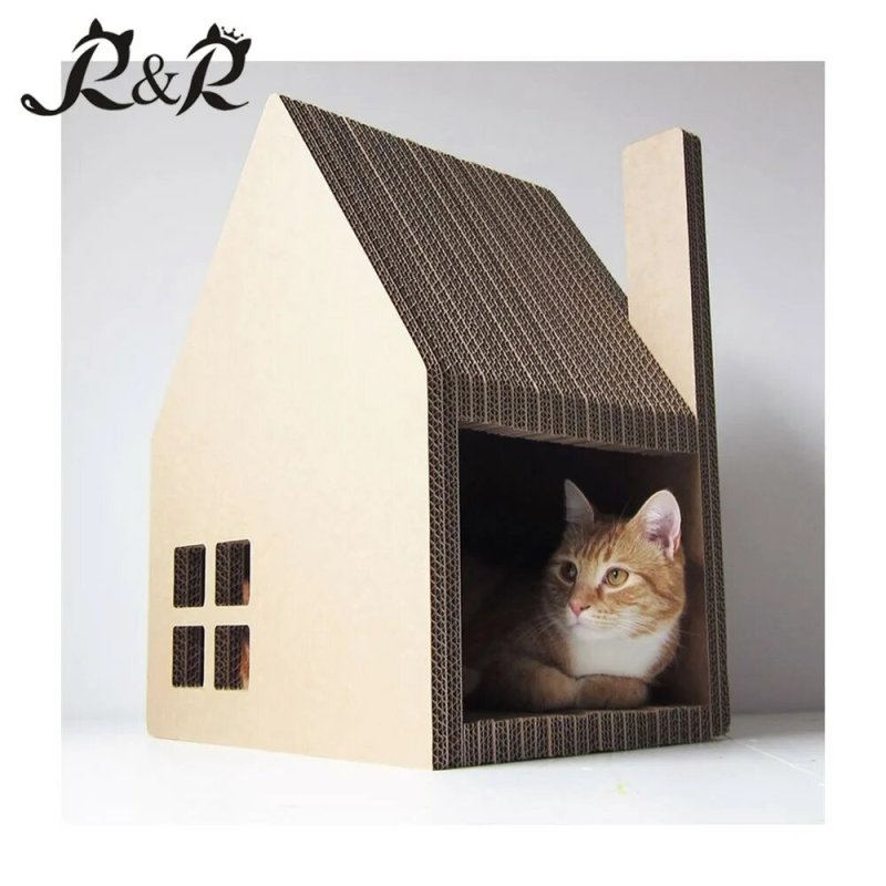 Кошкин дом из картонной коробки