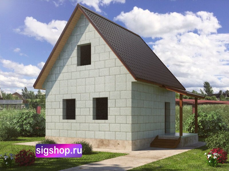 Дачный домик из пеноблоков