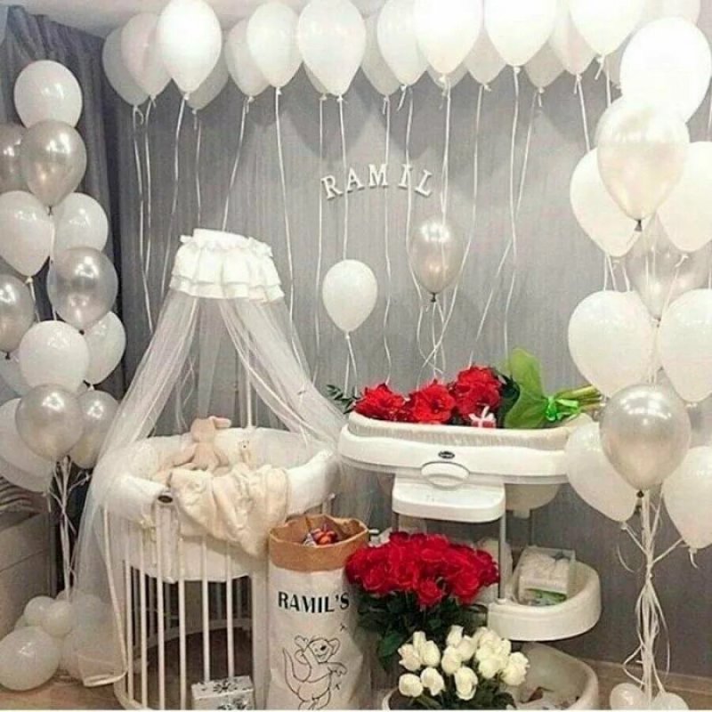 Украшение шарами на выписку