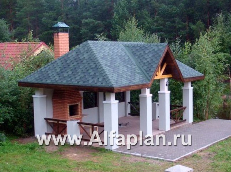 Каменные беседки с барбекю