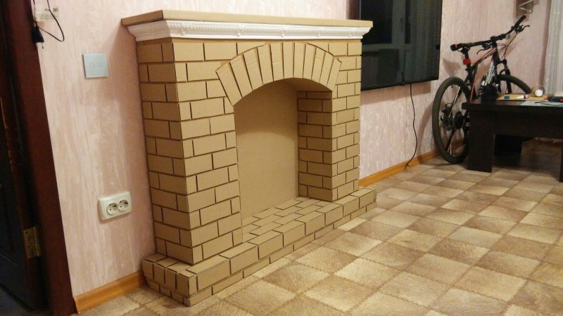 Камин своими руками из картона