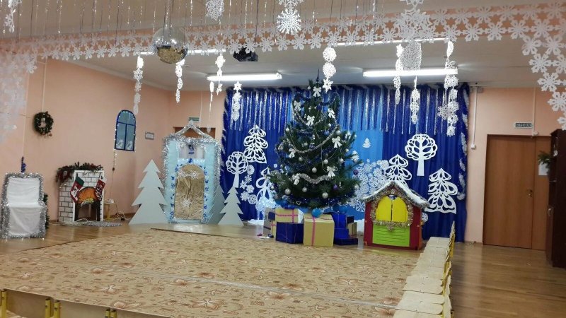 Украсить зал к новому году в детском саду