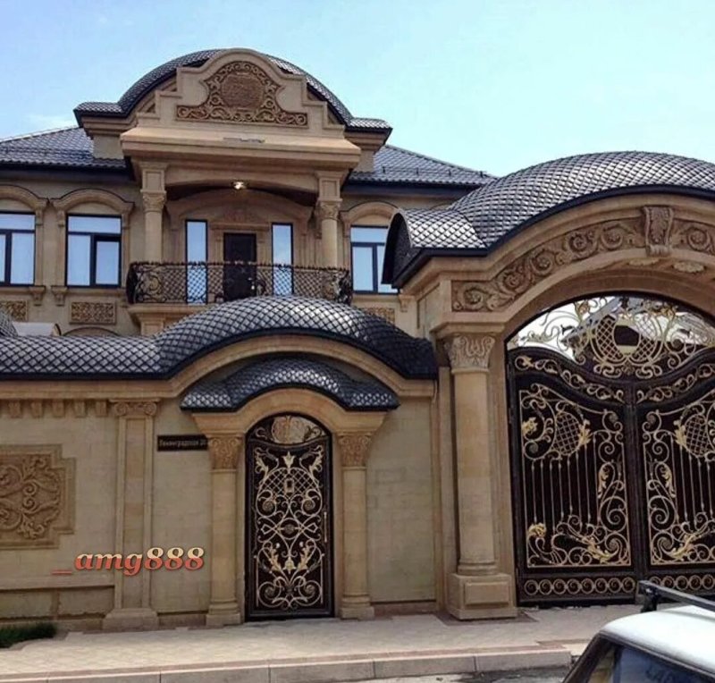Ворота колонны дагестанский камень