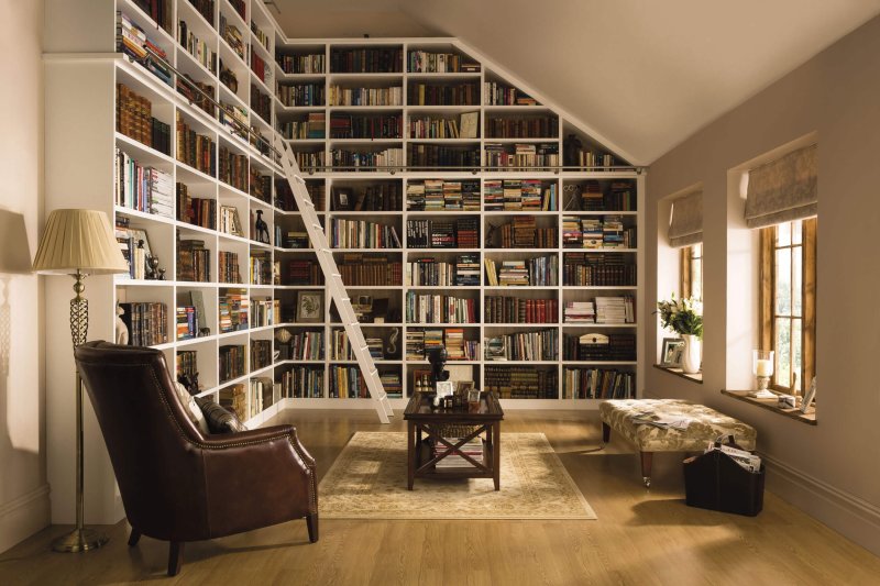 Интерьер с книжными полками
