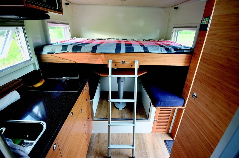 Unimog camper interior