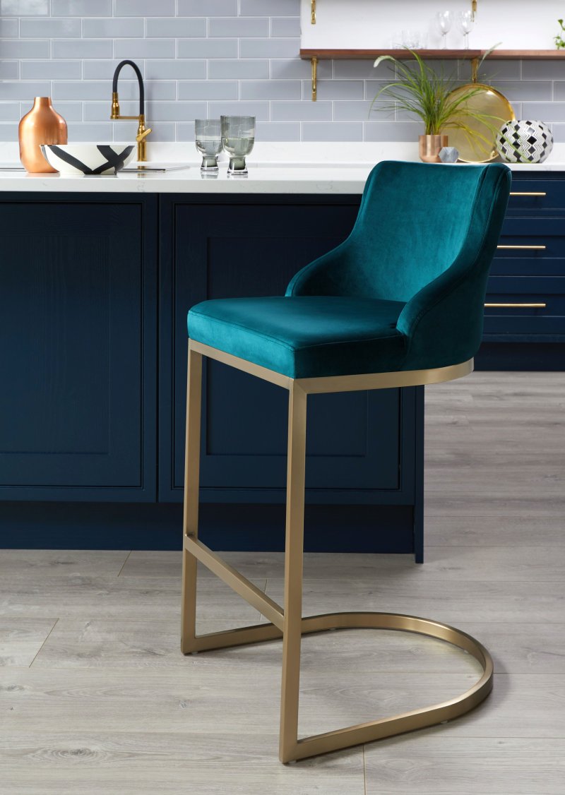 Стул барный west elm-lenox velvet