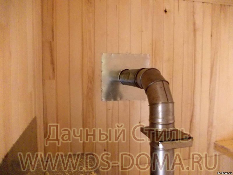 Дымоход в бане через стену
