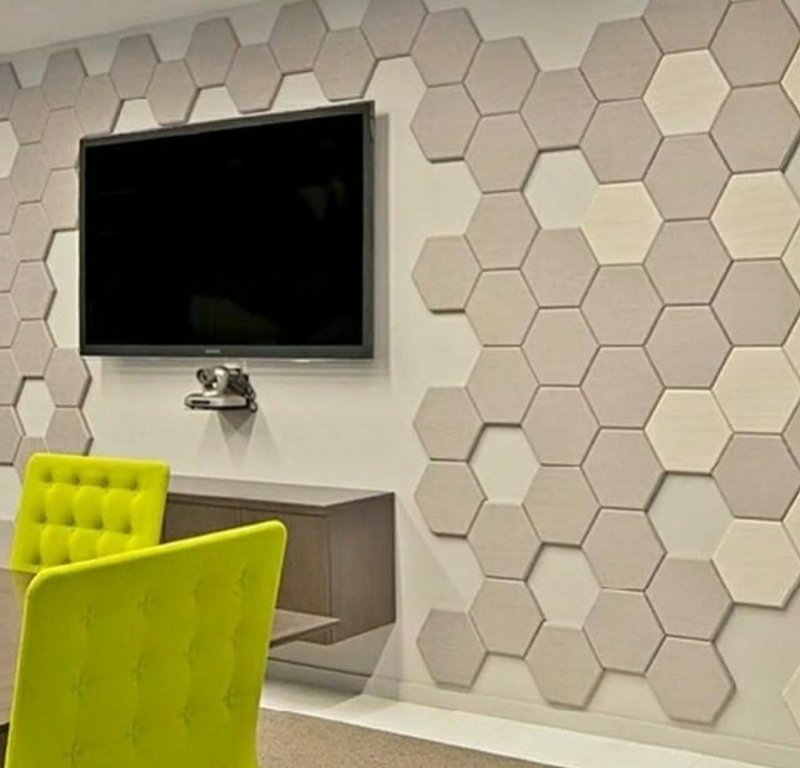 Гипсовые стеновые панели соты hexagon