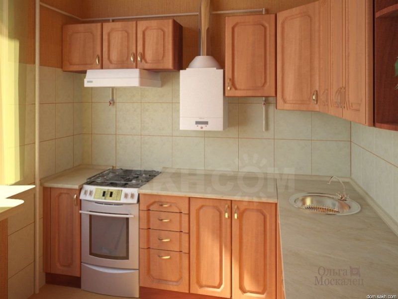 Дизайн кухни в хрущевке с газовой колонкой