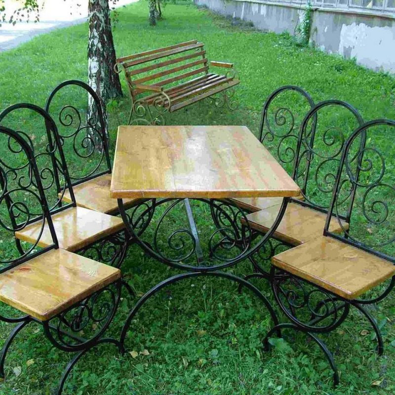 Кованые столы и стулья