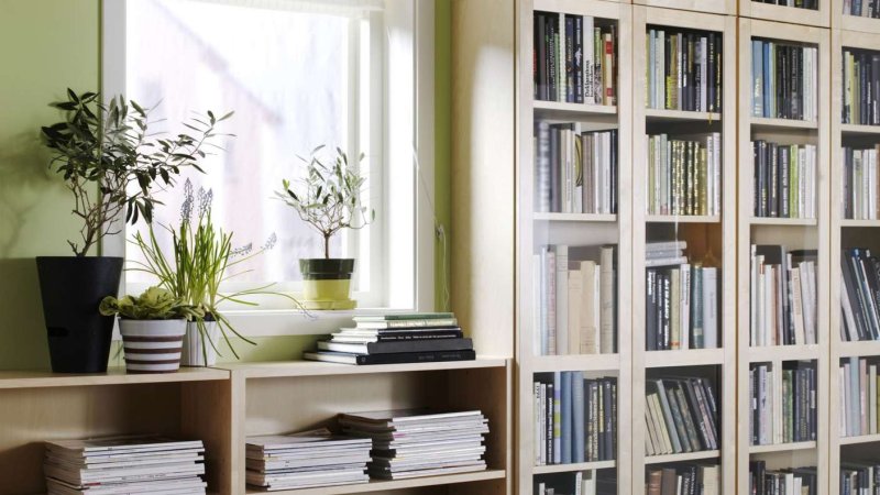 Книжные шкафы в интерьере