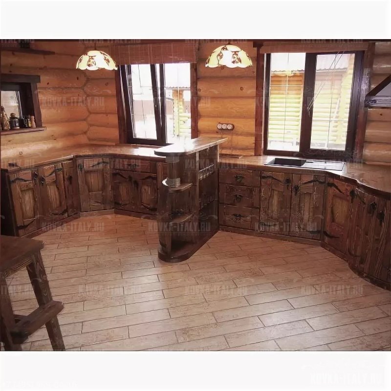 Кухня из дерева под старину