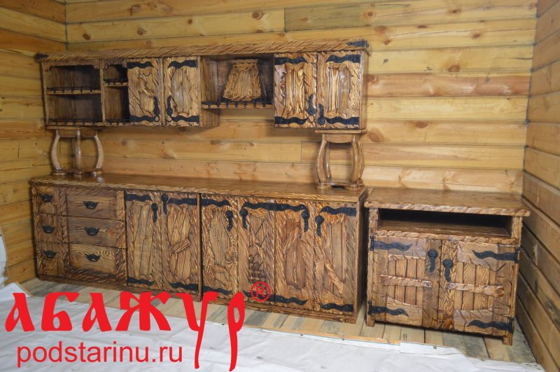 Мебель под старину из дерева абажур